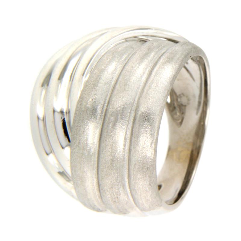 Anello Sottile Impilabile In Oro Bianco 14kt - Larghezza 0.75mm - Eleganza Minimal Taglia 8