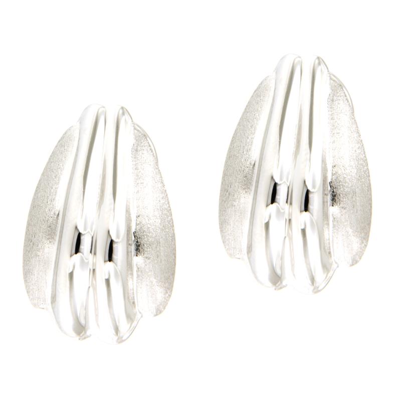 Orecchini A Puce In Oro Bianco 750/1000 Con Zirconio - Gioiello Elegante In Cofanetto